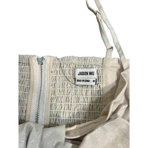 Jason Wu Women’s Beige Crop Bow Top Beige Size medium NWT Designer Luxury Boho - Picture 5 of 9